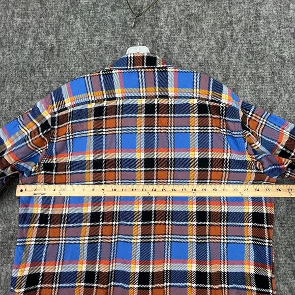 Lands End‎ Flannel Shirt Large 42-44 Mens Button-Up  Plaid Chore Heavyweight - Picture 6 of 8